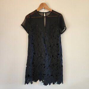 Tobi Mini Dress Lace Embroidered Black Women S/P Party Romantic Charmed Wimsy